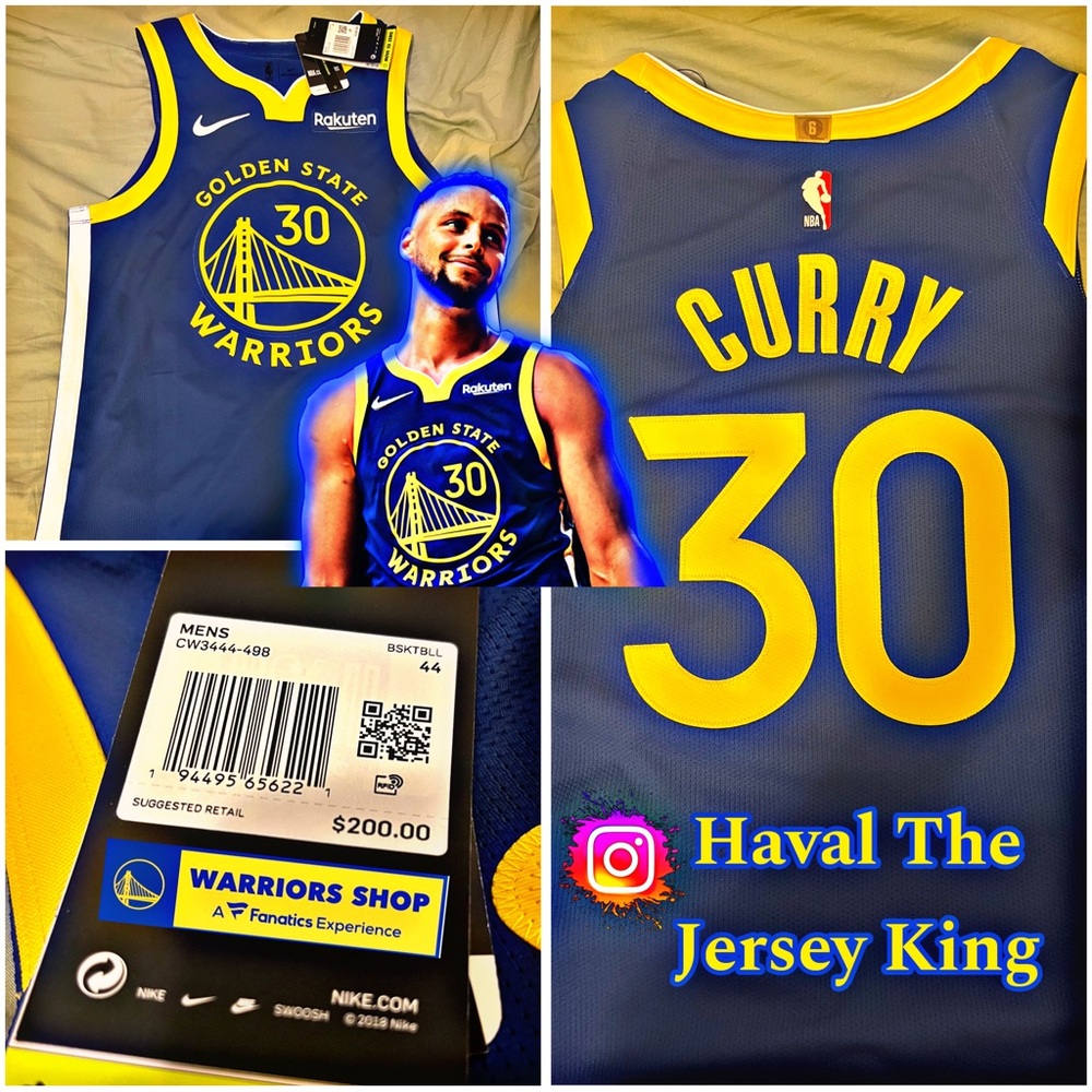 Men's Golden State Warriors Stephen Curry Nike Royal Authentic Jersey - Icon